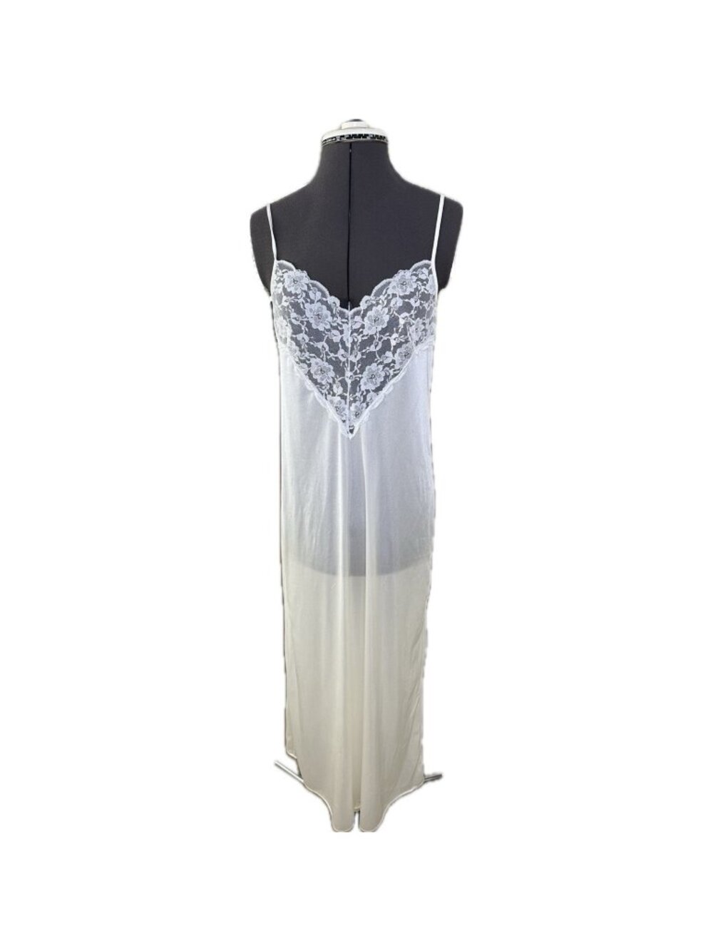 Vintage Sears Women’s Lace Full Slip Dress Night glow Size Small Ivory Cream USA